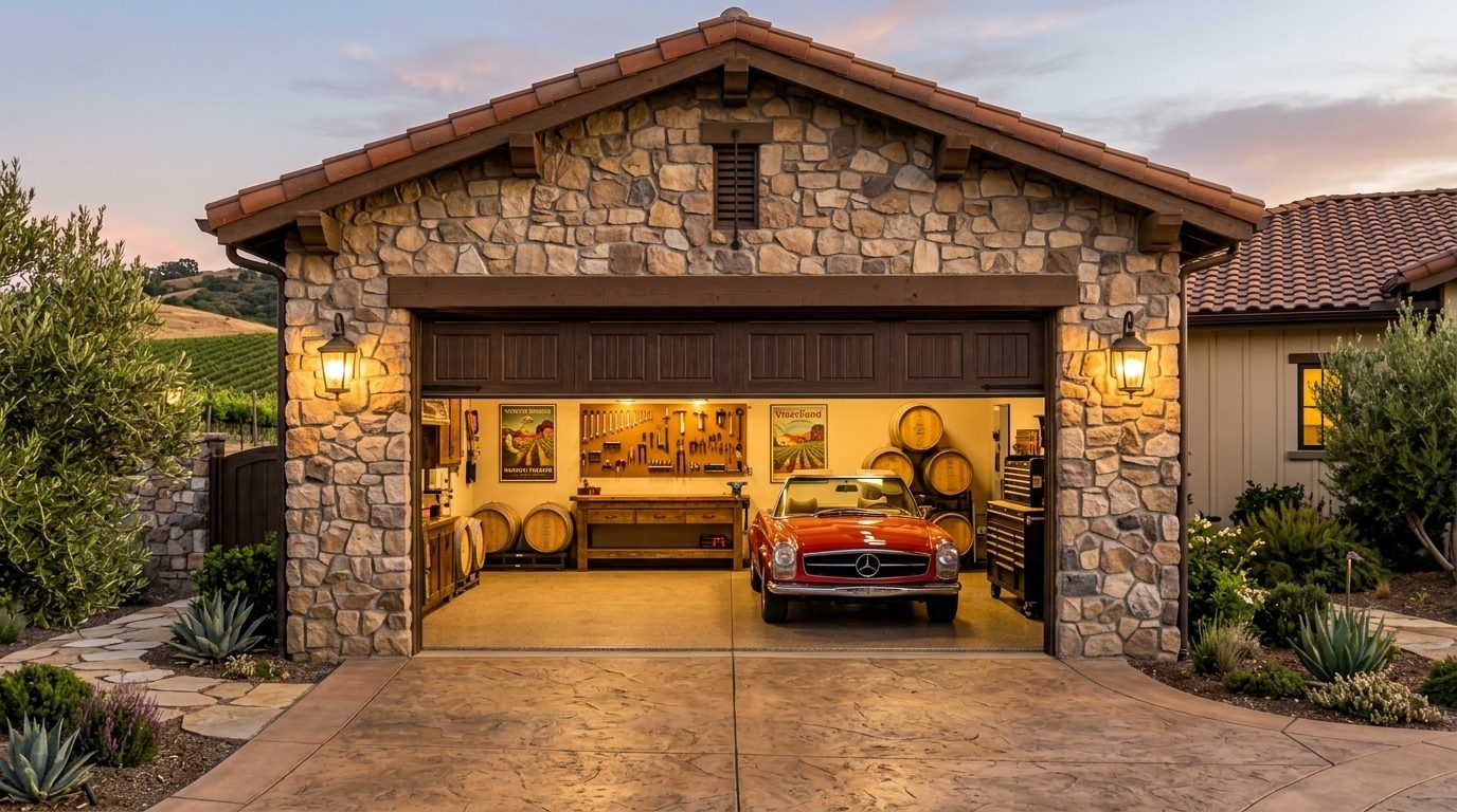 Julia Jackson Overhead Garage Door Service Garage Door Gliding Open Revealing Warm Illuminated Interior